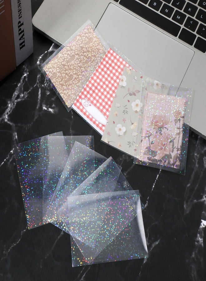 Psyqtsuary 100 Pcs Photocard Sleeves Laser Flashing Card Sleeves Trading Card-Sleeves Holographic Foil Protective Cover Foil Card Protective Sleeve - Starry Style,65x90mm - Image 4